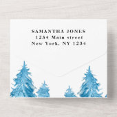 松の木の甘い16青かわいらしすべてガーリーの1つ オールインワン招待状 (裏面)