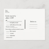 松の木の田舎の森のウェディング・RSVP インビテーションポストカード (裏面)