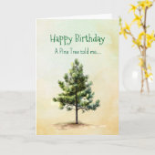 松の木の精誕生日の性格 カード (黄色い花)