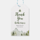 松の木の素朴冒険ベイビーシャワーありがとう ギフトタグ (裏面)