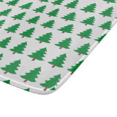 松の木の緑と白のクリスマスガラス カッティングボード (角)