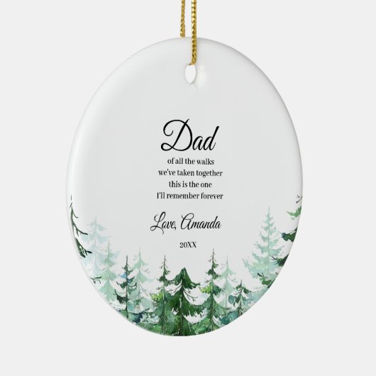 松の木の花嫁の父すべての歩きの セラミックオーナメント (右)