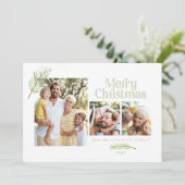松の木の葉と写真はっきりしたの数々のクリスマス 案内状 (スタンド正面)