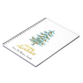 松の木の金ゴールドクリスマスボール ノートブック (左側)