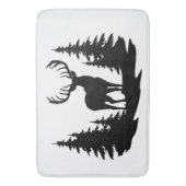 松の木の間の大きなバック バスマット (正面縦)