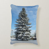 松の木の雪のアクセント枕 アクセントクッション (裏面(縦))