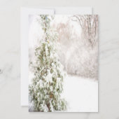 松の木の雪のクリ企業のスマスパーティー 招待状 (裏面)