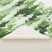 松の木の雪：水色クリスマス。 シェルパブランケット (3/4)