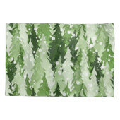 松の木の雪：水色クリスマス。 枕カバー (裏面)