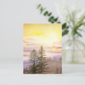 松の木の霧の山 ポストカード (スタンド正面)