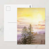 松の木の霧の山 ポストカード (正面/裏面)