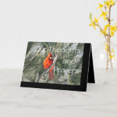 松の木の(鳥)ショウジョウコウカンチョウは大事な行事をカスタマイズ カード (黄色い花)