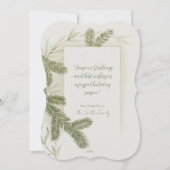 松の木を乗せた車のホリデーグリーティング シーズンカード (裏面)