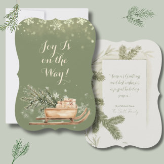 松の木を乗せた車のホリデーグリーティング シーズンカード