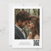 松の木エレガントミニマルqrコー結婚ド 招待状 (裏面)