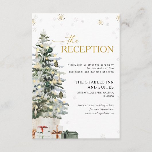 松の木クリスマスウェディングレセプション エンクロージャーカード (正面)
