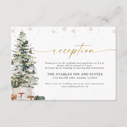 松の木クリスマスウェディングレセプション エンクロージャーカード (正面)