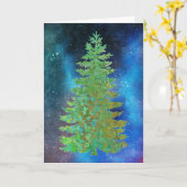 松の木クリスマスカード カード (黄色い花)