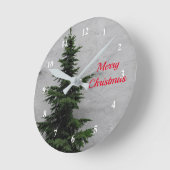 松の木クリスマス36時計 ラウンド壁時計 (傾斜)
