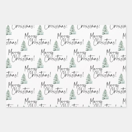 松の木メリークリスマス ラッピングペーパーシート (正面)
