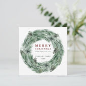 松の木リースクリスマスカードとQRコード シーズンカード (スタンド正面)