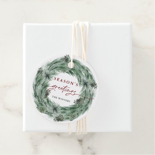 松の木リースシーズンQRコードでの挨拶 フェイバータグ (インサイチュ)