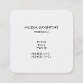 松の木写真と雪の多い冬の道 スクエア名刺 (裏面)