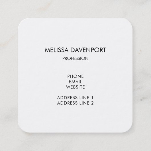 松の木写真と雪の多い冬の道 スクエア名刺 (裏面)