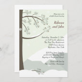 松の木冬5x7ブライダルシャワー招待 招待状 (正面/裏面)