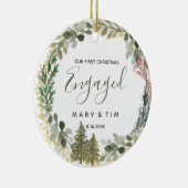 松の木婚約した飾りギフト セラミックオーナメント (右)