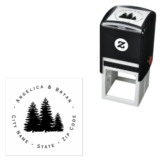 松の木差出人住所自己スタンプ セルフインキングスタンプ (インサイチュ)