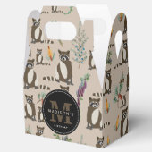 松の木柄のかわいいタヌキ フェイバーボックス (オープン)