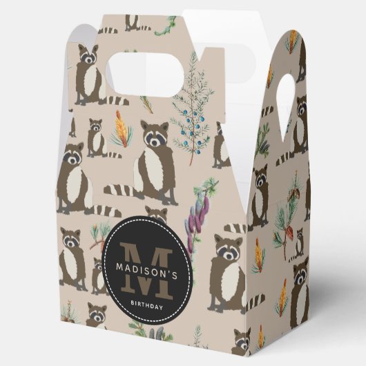 松の木柄のかわいいタヌキ フェイバーボックス (オープン)