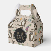 松の木柄のかわいいタヌキ フェイバーボックス (正面サイド)