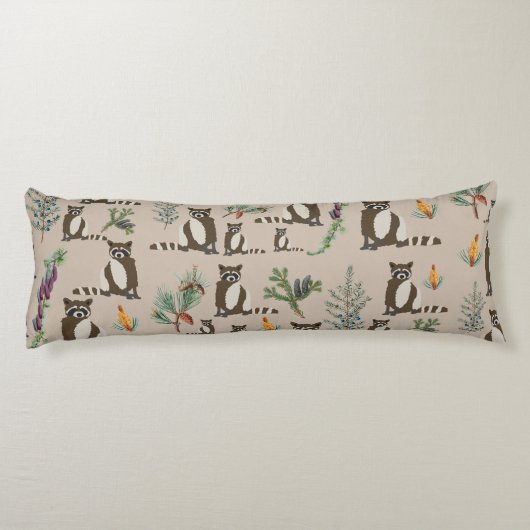 松の木柄のかわいいタヌキ ボディピロー (裏面)