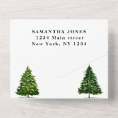 松の木甘い16緑かわいらしの冬ガーリー オールインワン招待状 (裏面)