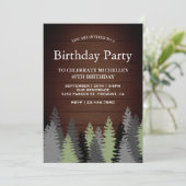 松の木素朴の冬の誕生日パーティー 招待状 (スタンド正面)