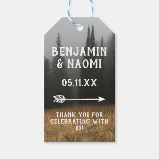 松の木結婚の感謝のギフトラベル ギフトタグ (正面)