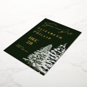 松の木 クリスマス 冬 緑色 保存の日 箔招待状 (回転した状態)