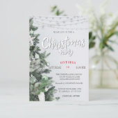 松の木,ボール,ライトクリスマスパーティー 招待状 (スタンド正面)