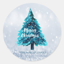 松の木 メリークリスマス 青い ホリデー