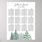 松の木 ランタン ボタニカル 席次表 ポスター (正面)