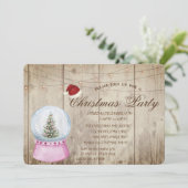 松の木,地球,ストリングライト,木目 招待状 (スタンド正面)