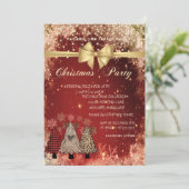 松の木、弓の赤い会社のクリスマスパーティー 招待状 (スタンド正面)