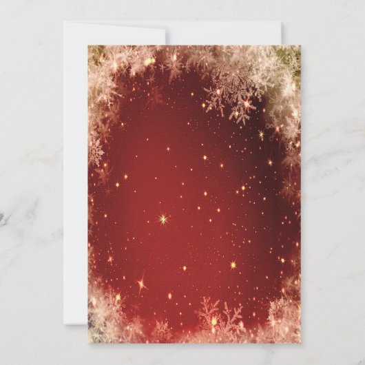 松の木、弓の赤い会社のクリスマスパーティー 招待状 (裏面)