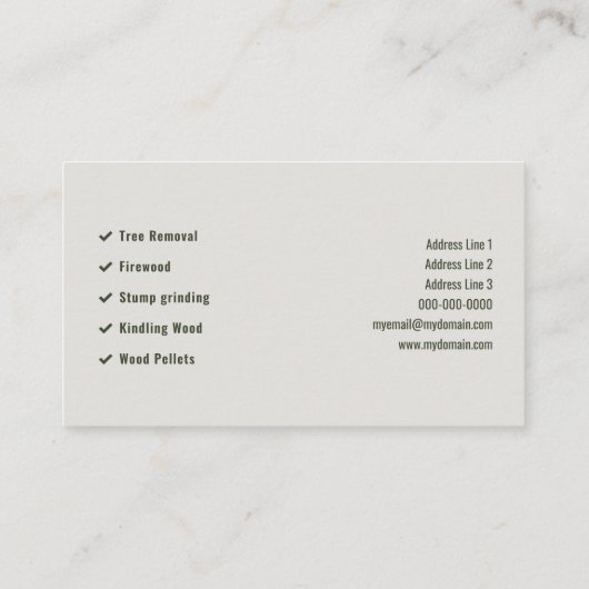 松の木 - 林業 名刺 (裏面)