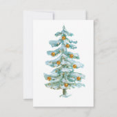 松の木,金ゴールドボール,ライトクリスマスパーティー 招待状 (裏面)