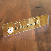 松の木II木フェイクのテクスチャ デスクネームプレート (側面)