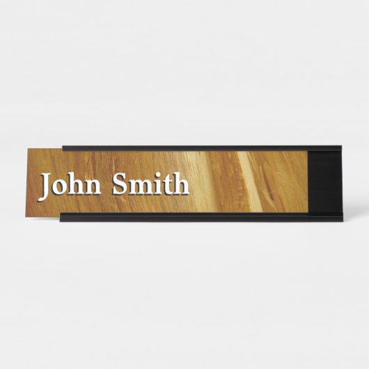 松の木II木フェイクのテクスチャ デスクネームプレート (正面)