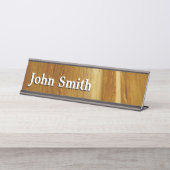 松の木II木フェイクのテクスチャ デスクネームプレート (正面)